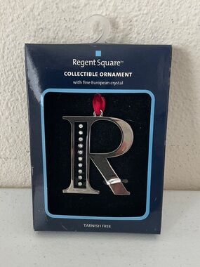 Regent Square Silver 'R' Holiday Ornament